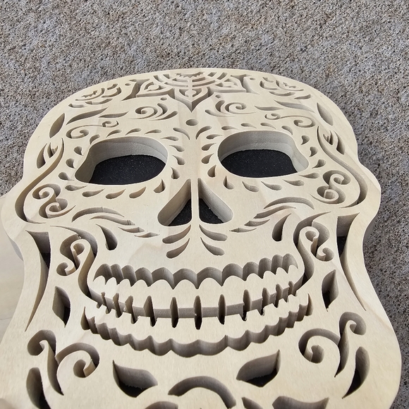 Sugar Skull Wood Cutout Set of 2 - Picture 7 of 12